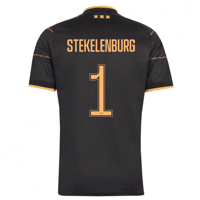 Danxen Femme Maillot Maarten Stekelenburg #1 Noir Orange Tenues Extérieur 2026/27 T-Shirt