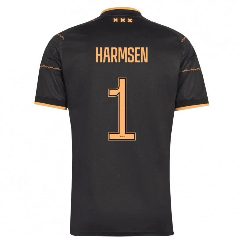 Danxen Femme Maillot Tymo Harmsen #1 Noir Orange Tenues Extérieur 2026/27 T-Shirt
