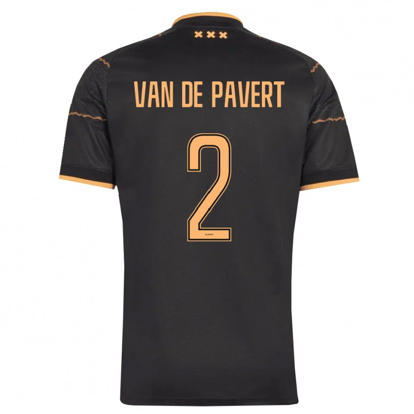 Danxen Femme Maillot Ryan Van De Pavert #2 Noir Orange Tenues Extérieur 2026/27 T-Shirt