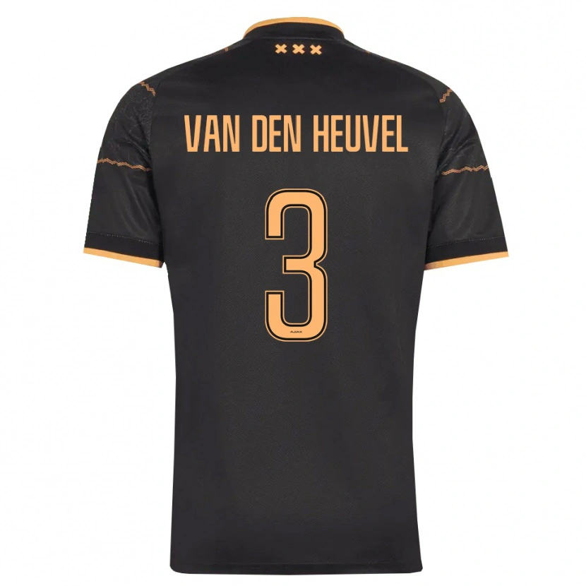 Danxen Femme Maillot Nino Van Den Heuvel #3 Noir Orange Tenues Extérieur 2026/27 T-Shirt