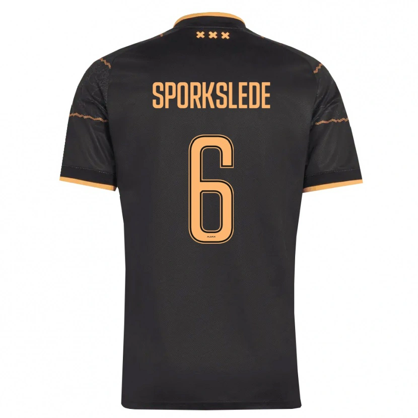 Danxen Femme Maillot Fabian Sporkslede #6 Noir Orange Tenues Extérieur 2026/27 T-Shirt
