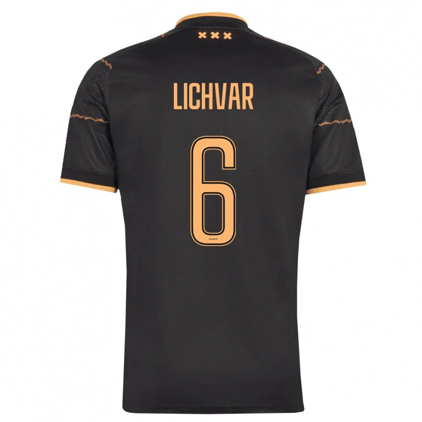 Danxen Femme Maillot Roman Lichvar #6 Noir Orange Tenues Extérieur 2026/27 T-Shirt