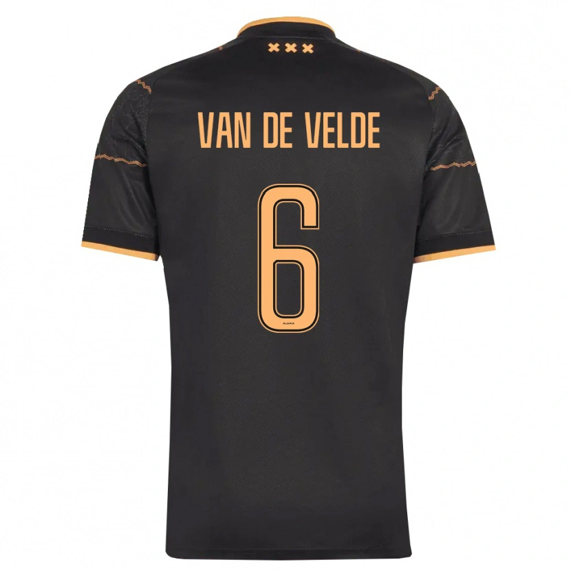 Danxen Femme Maillot Jonna Van De Velde #6 Noir Orange Tenues Extérieur 2026/27 T-Shirt