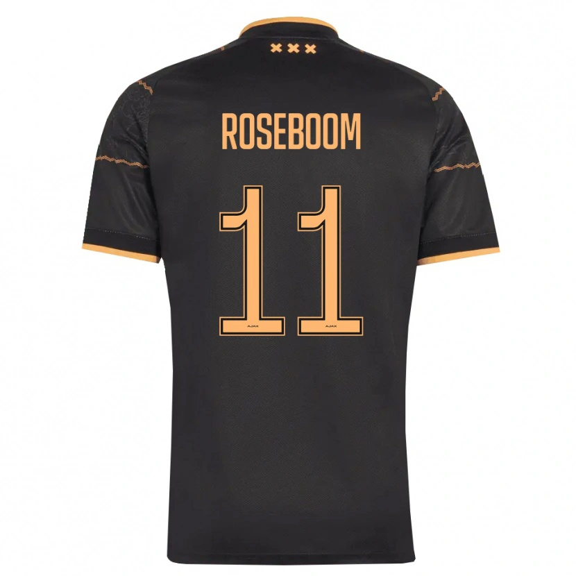 Danxen Femme Maillot Youri Roseboom #11 Noir Orange Tenues Extérieur 2026/27 T-Shirt