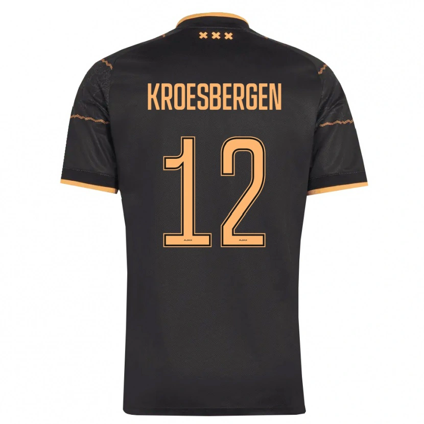 Danxen Femme Maillot Branko Kroesbergen #12 Noir Orange Tenues Extérieur 2026/27 T-Shirt