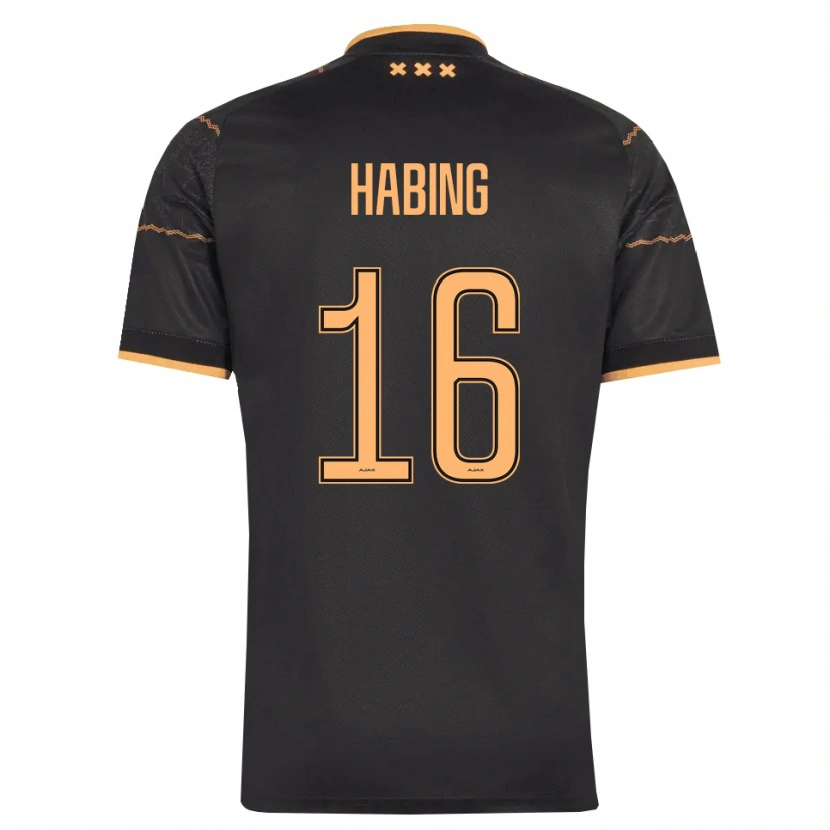 Danxen Femme Maillot Youri Habing #16 Noir Orange Tenues Extérieur 2026/27 T-Shirt