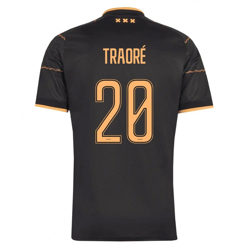 Danxen Femme Maillot Bertrand Traore #20 Noir Orange Tenues Extérieur 2026/27 T-Shirt