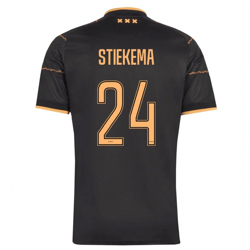 Danxen Femme Maillot Iris Stiekema #24 Noir Orange Tenues Extérieur 2026/27 T-Shirt