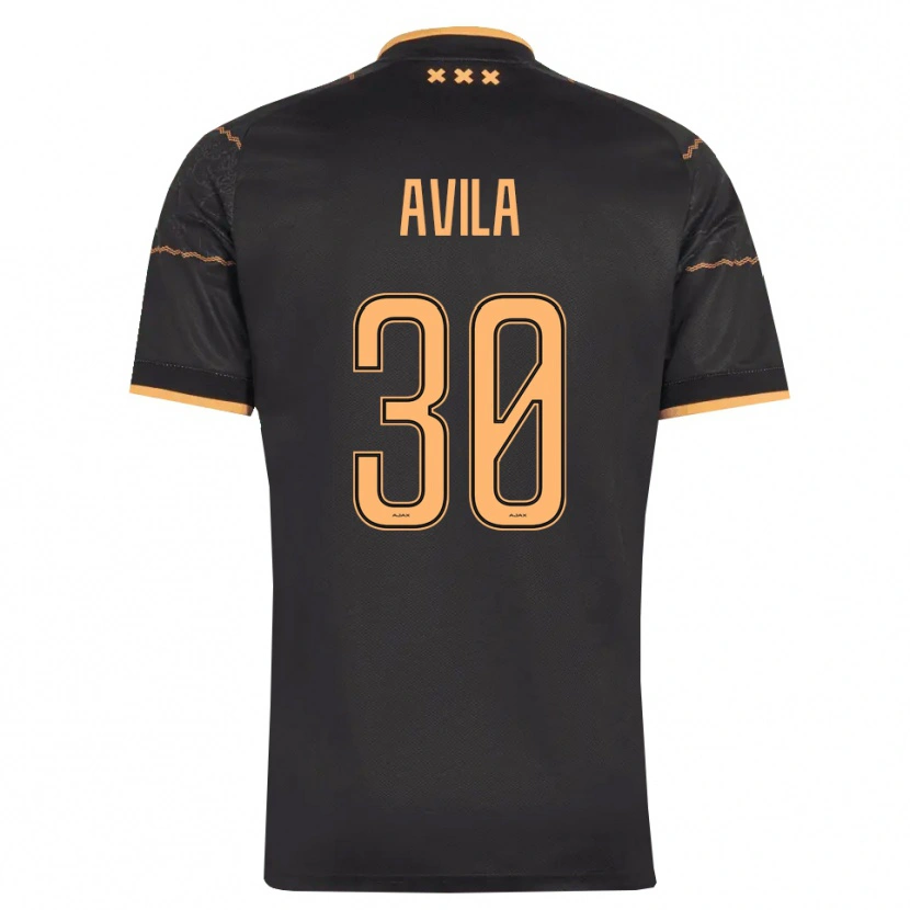 Danxen Femme Maillot Gastón Ávila #30 Noir Orange Tenues Extérieur 2026/27 T-Shirt