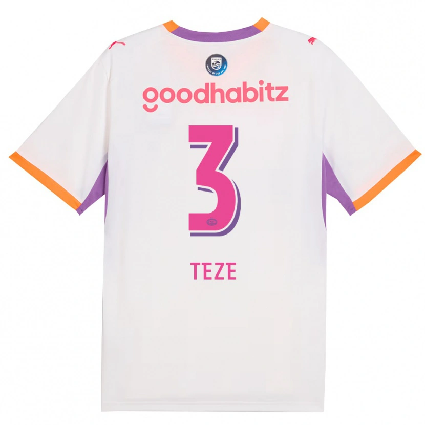 Danxen Femme Maillot Jordan Teze #3 Blanc Violet Orange Tenues Extérieur 2026/27 T-Shirt