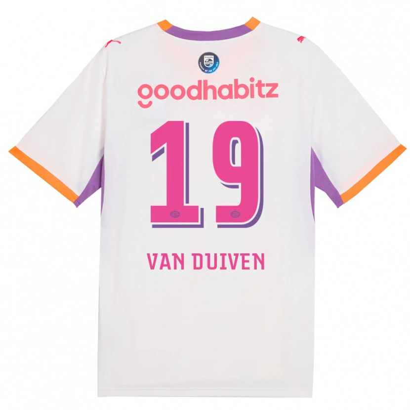 Danxen Femme Maillot Jason Van Duiven #19 Blanc Violet Orange Tenues Extérieur 2026/27 T-Shirt