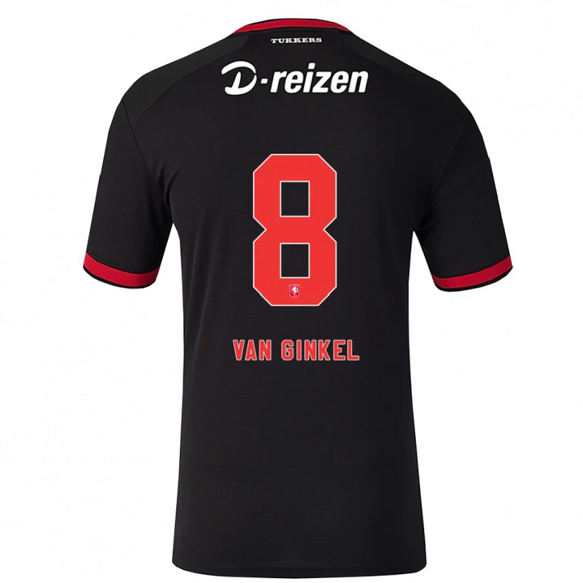 Danxen Femme Maillot Danique Van Ginkel #8 Rouge Blanc Noir Tenues Extérieur 2026/27 T-Shirt