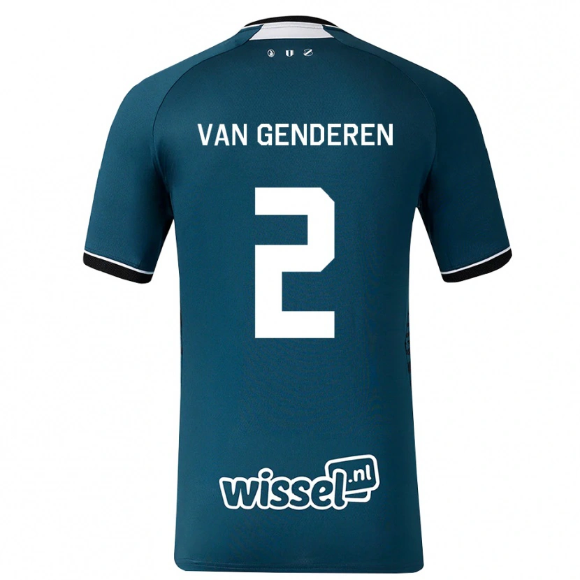 Danxen Femme Maillot Juliën Van Genderen #2 Darkslategray Blanc Tenues Extérieur 2026/27 T-Shirt