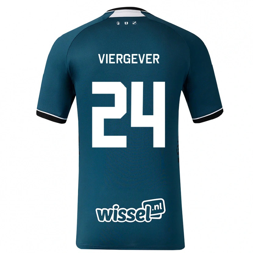 Danxen Femme Maillot Nick Viergever #24 Darkslategray Blanc Tenues Extérieur 2026/27 T-Shirt