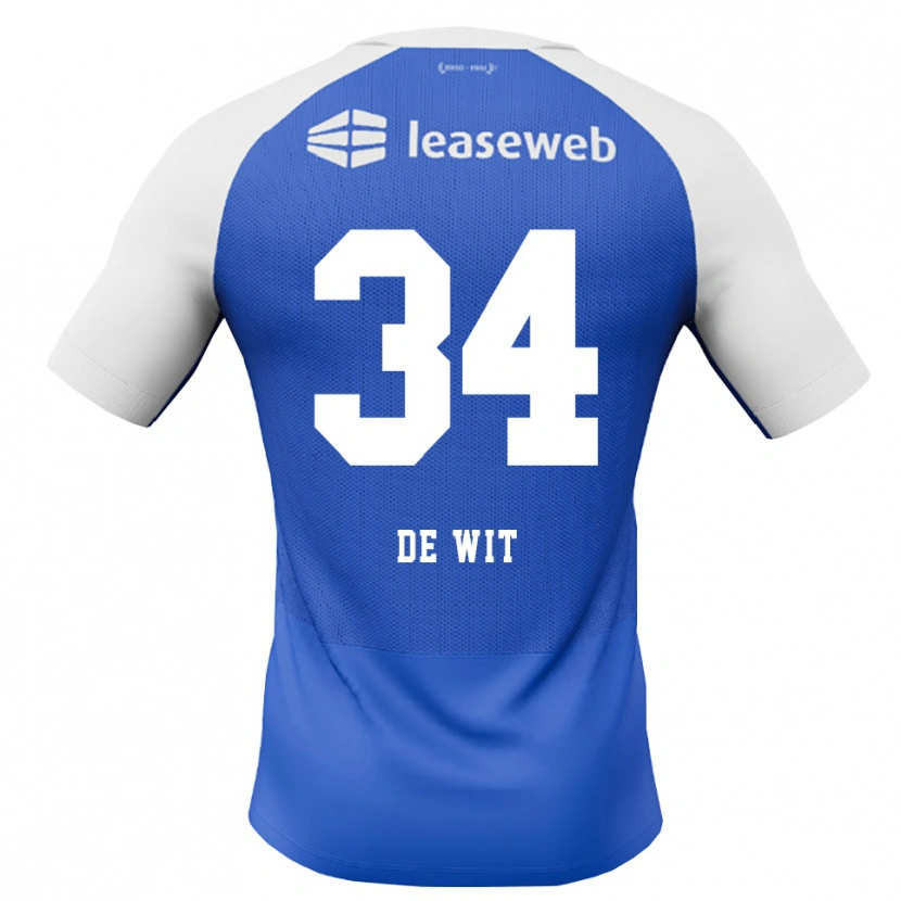 Danxen Femme Maillot Mees De Wit #34 Dodgerblue Rouge Blanc Tenues Extérieur 2026/27 T-Shirt