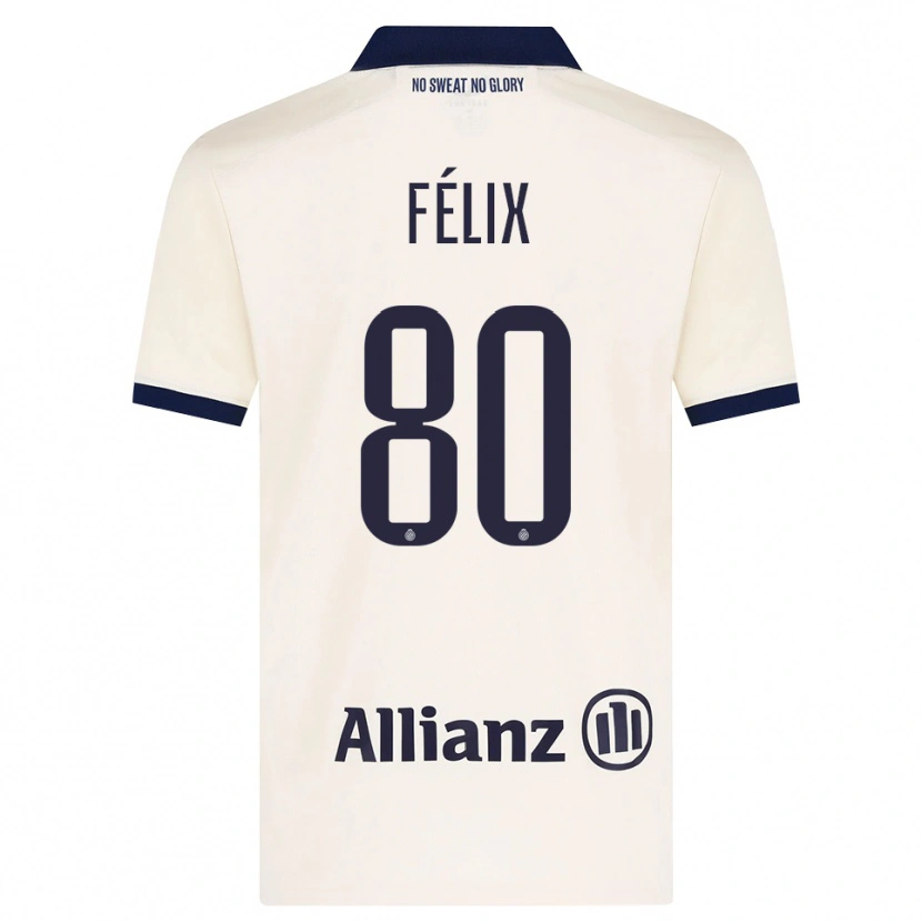 Danxen Femme Maillot Félix Lemaréchal #80 Beige Noir Tenues Extérieur 2026/27 T-Shirt