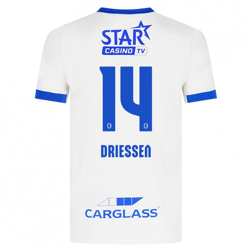 Danxen Femme Maillot Jelle Driessen #14 Blanc Bleu Tenues Extérieur 2026/27 T-Shirt