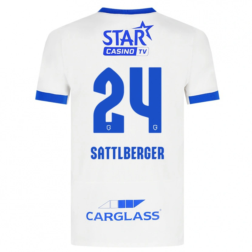 Danxen Femme Maillot Nikolas Sattlberger #24 Blanc Bleu Tenues Extérieur 2026/27 T-Shirt