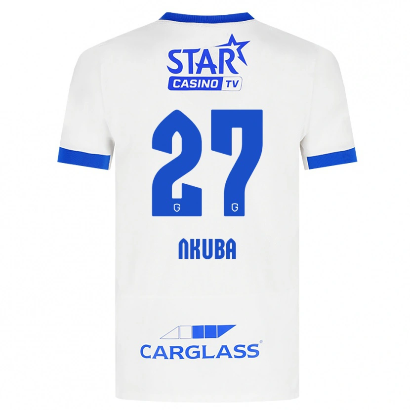 Danxen Femme Maillot Ken Nkuba #27 Blanc Bleu Tenues Extérieur 2026/27 T-Shirt