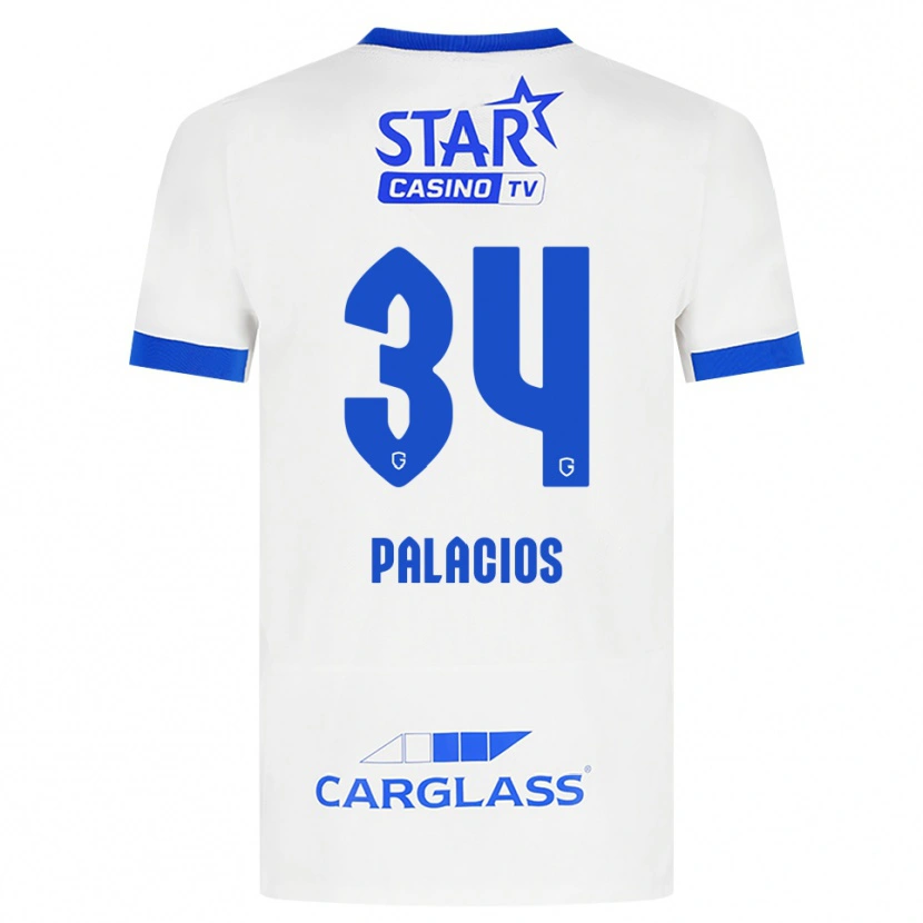 Danxen Femme Maillot Adrián Palacios #34 Blanc Bleu Tenues Extérieur 2026/27 T-Shirt