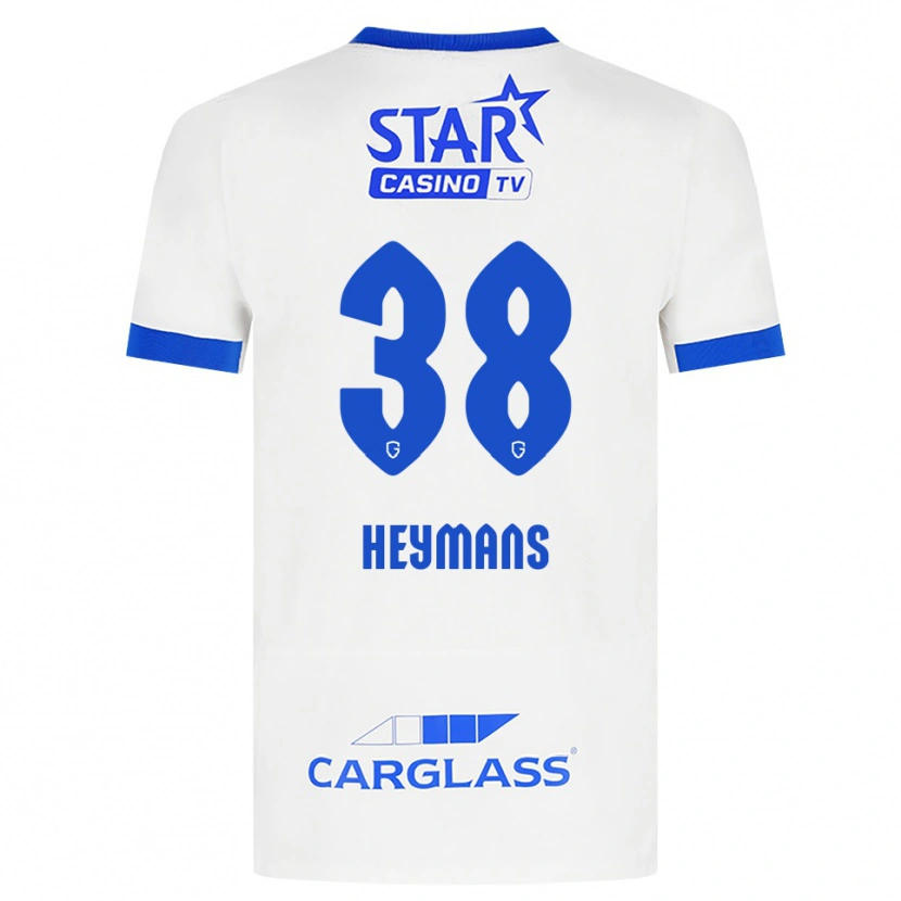 Danxen Femme Maillot Daan Heymans #38 Blanc Bleu Tenues Extérieur 2026/27 T-Shirt