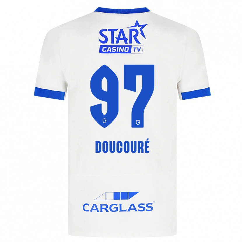 Danxen Femme Maillot Emile Doucouré #97 Blanc Bleu Tenues Extérieur 2026/27 T-Shirt