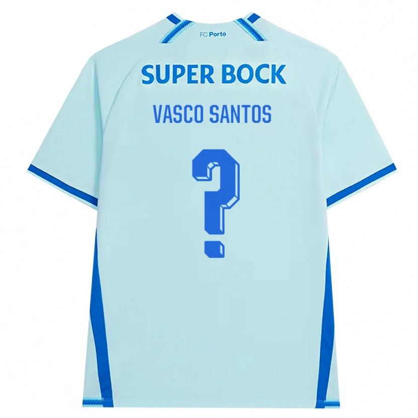 Danxen Femme Maillot Vasco Santos #0 Cyan Clair Bleu Troisieme 2026/27 T-Shirt