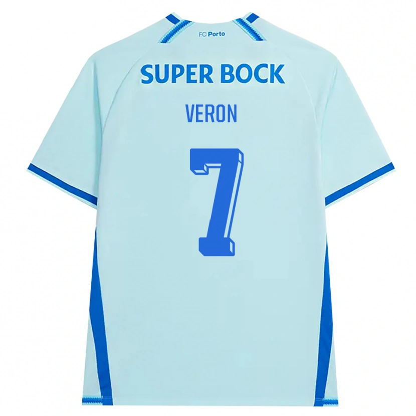 Danxen Femme Maillot Gabriel Veron #7 Cyan Clair Bleu Troisieme 2026/27 T-Shirt