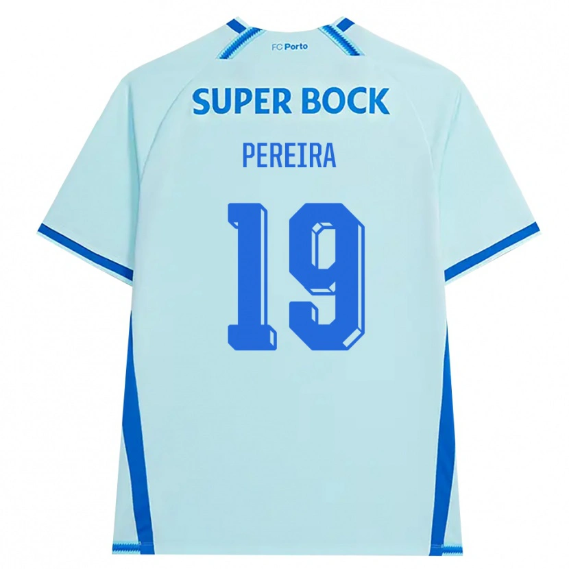Danxen Femme Maillot João Pereira #19 Cyan Clair Bleu Troisieme 2026/27 T-Shirt