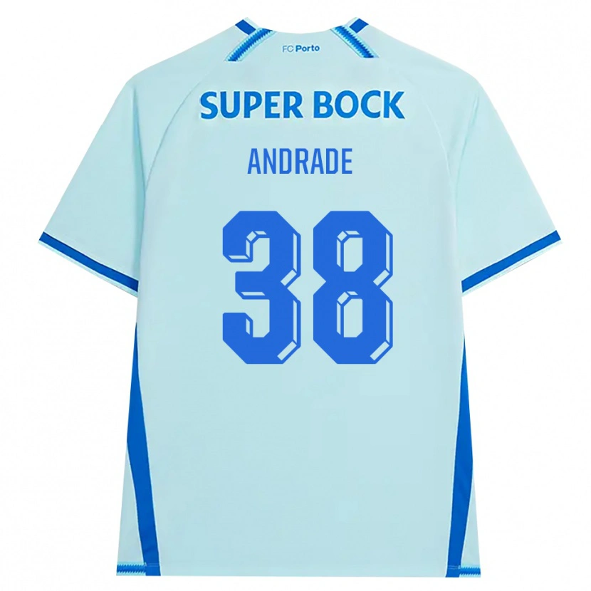 Danxen Femme Maillot Fernando Andrade #38 Cyan Clair Bleu Troisieme 2026/27 T-Shirt