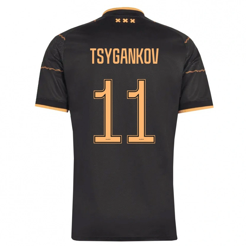 Danxen Femme Maillot Viktor Tsygankov #11 Noir Orange Tenues Extérieur 2026/27 T-Shirt