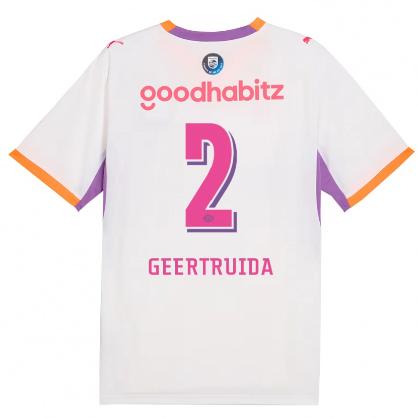 Danxen Femme Maillot Lutsharel Geertruida #2 Blanc Violet Orange Tenues Extérieur 2026/27 T-Shirt