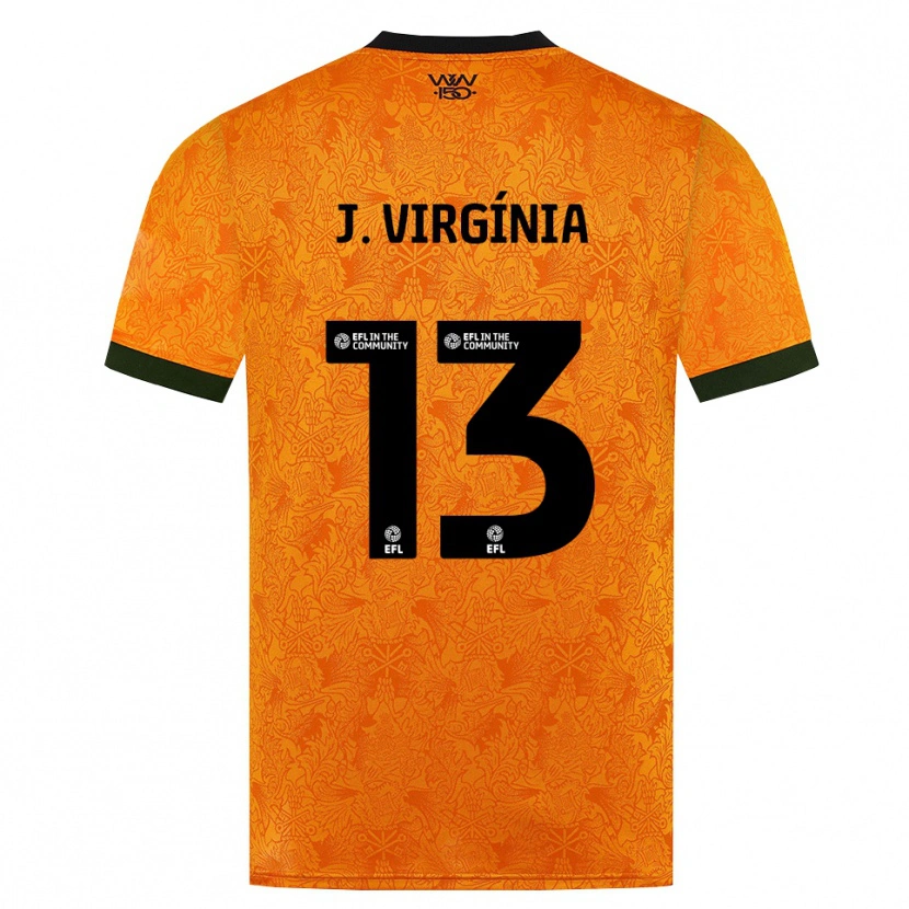 Danxen Enfant Maillot João Virgínia #13 Orange Noir Tenues Domicile 2026/27 T-Shirt