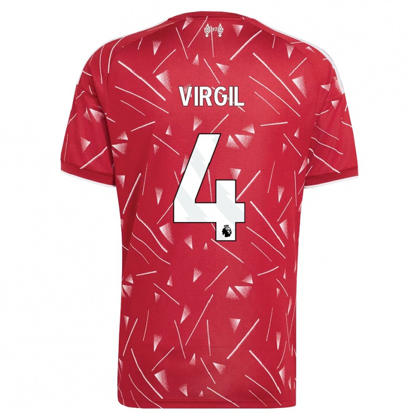 Danxen Enfant Maillot Virgil Van Dijk #4 Blanc Rouge Tenues Domicile 2026/27 T-Shirt