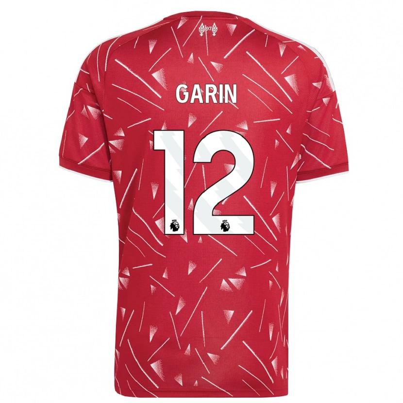 Danxen Enfant Maillot Isaiah Garin #12 Blanc Rouge Tenues Domicile 2026/27 T-Shirt