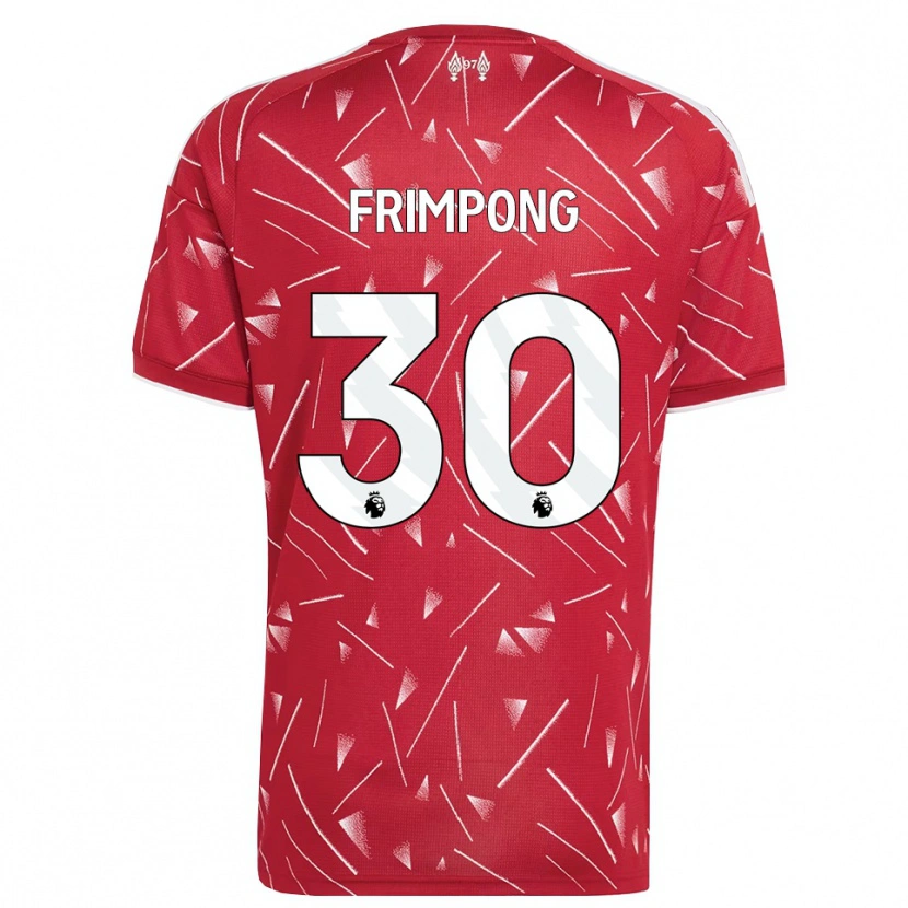 Danxen Enfant Maillot Jeremie Frimpong #30 Blanc Rouge Tenues Domicile 2026/27 T-Shirt