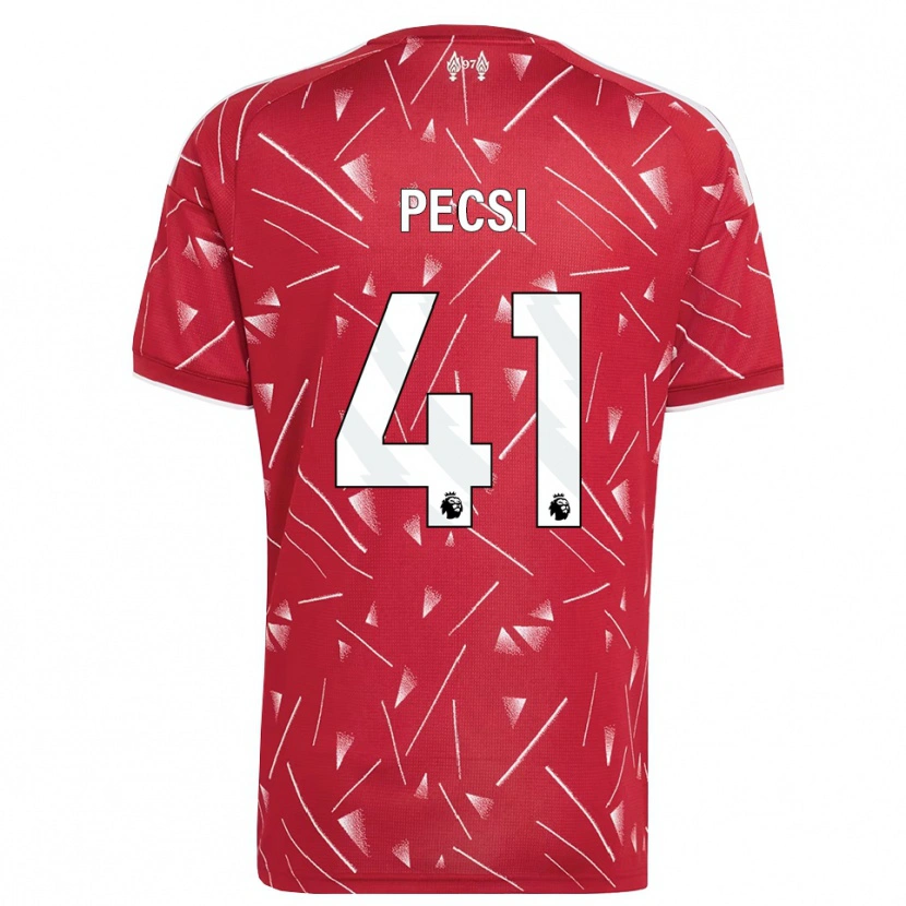 Danxen Enfant Maillot Ármin Pécsi #41 Blanc Rouge Tenues Domicile 2026/27 T-Shirt