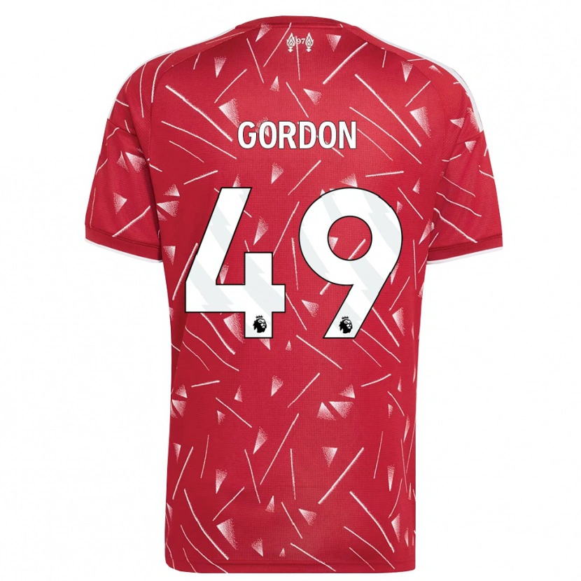 Danxen Enfant Maillot Kaide Gordon #49 Blanc Rouge Tenues Domicile 2026/27 T-Shirt