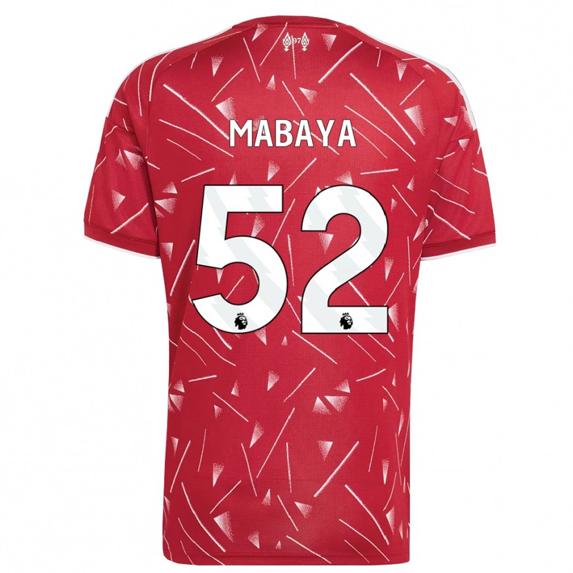 Danxen Enfant Maillot Isaac Mabaya #52 Blanc Rouge Tenues Domicile 2026/27 T-Shirt
