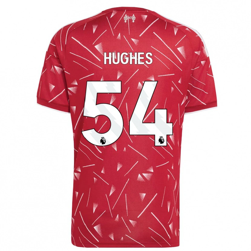 Danxen Enfant Maillot Liam Hughes #54 Blanc Rouge Tenues Domicile 2026/27 T-Shirt