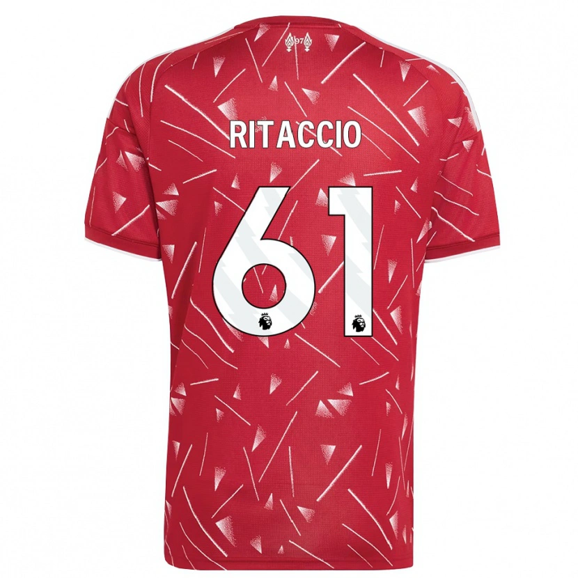 Danxen Enfant Maillot Matteo Ritaccio #61 Blanc Rouge Tenues Domicile 2026/27 T-Shirt