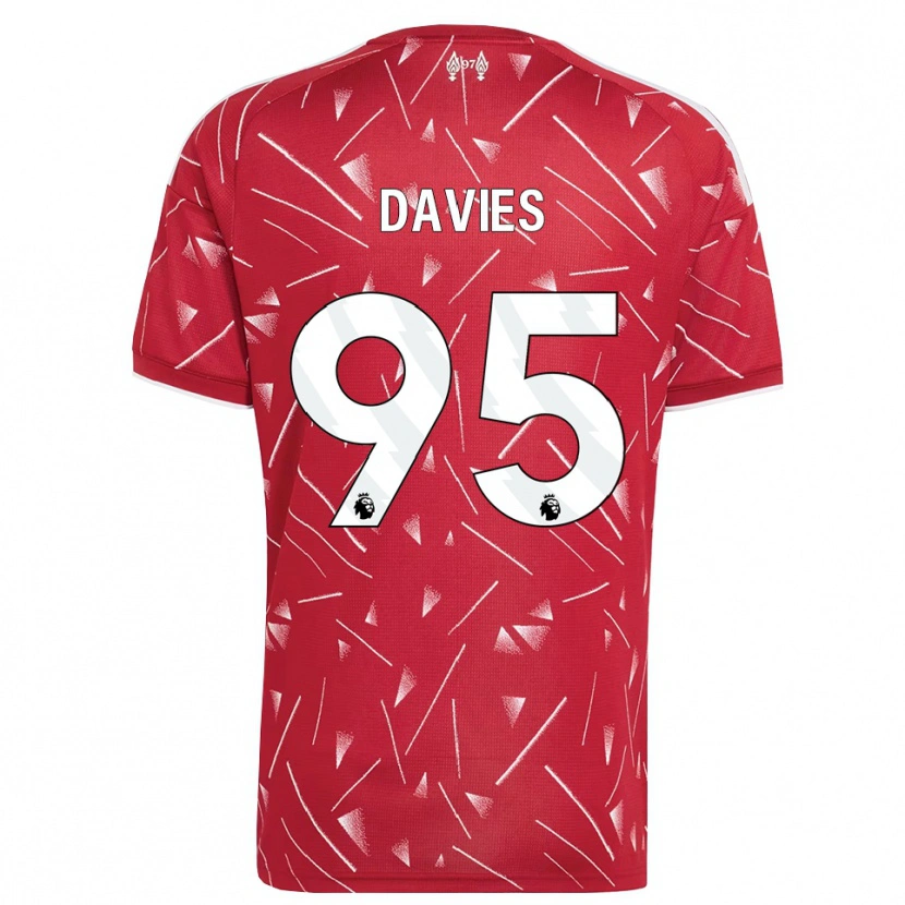Danxen Enfant Maillot Harvey Davies #95 Blanc Rouge Tenues Domicile 2026/27 T-Shirt