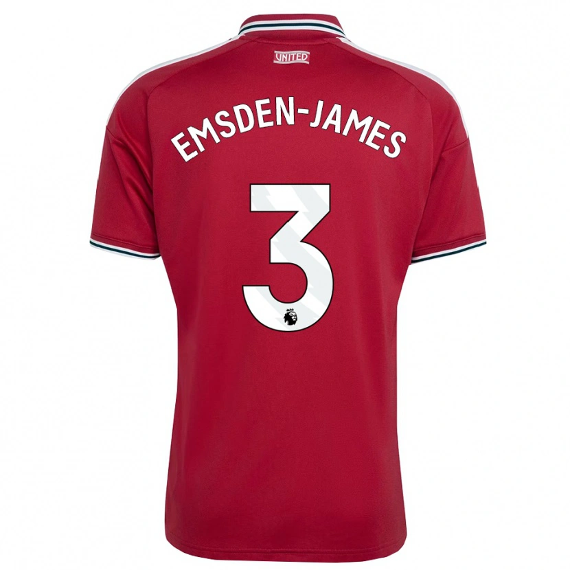Danxen Enfant Maillot Harley Emsden-James #3 Rouge Jaune Blanc Tenues Domicile 2026/27 T-Shirt