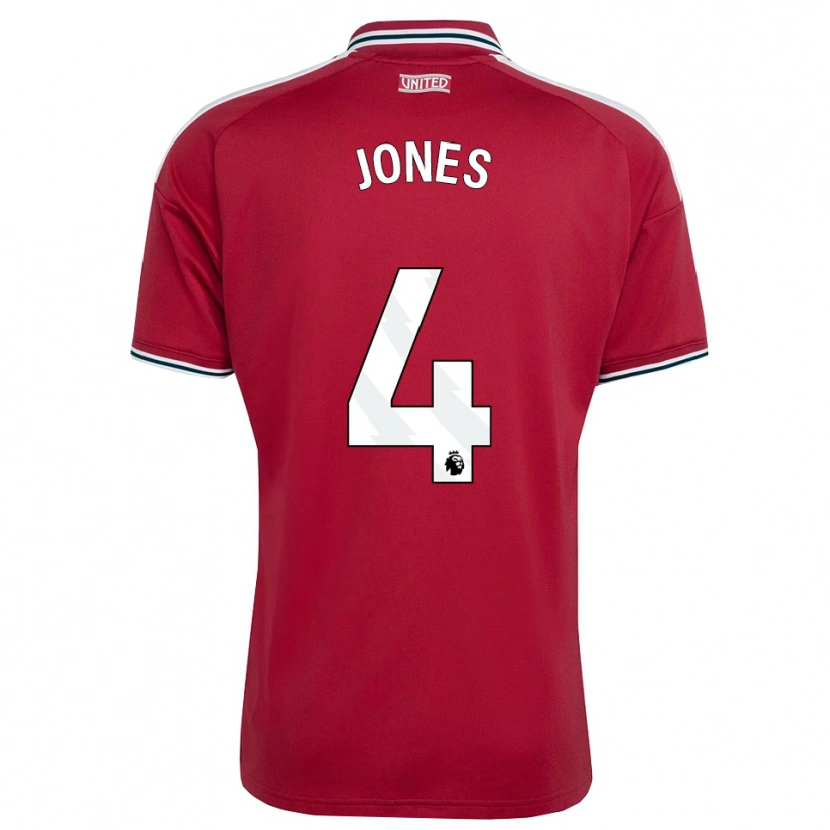 Danxen Enfant Maillot Phil Jones #4 Rouge Jaune Blanc Tenues Domicile 2026/27 T-Shirt