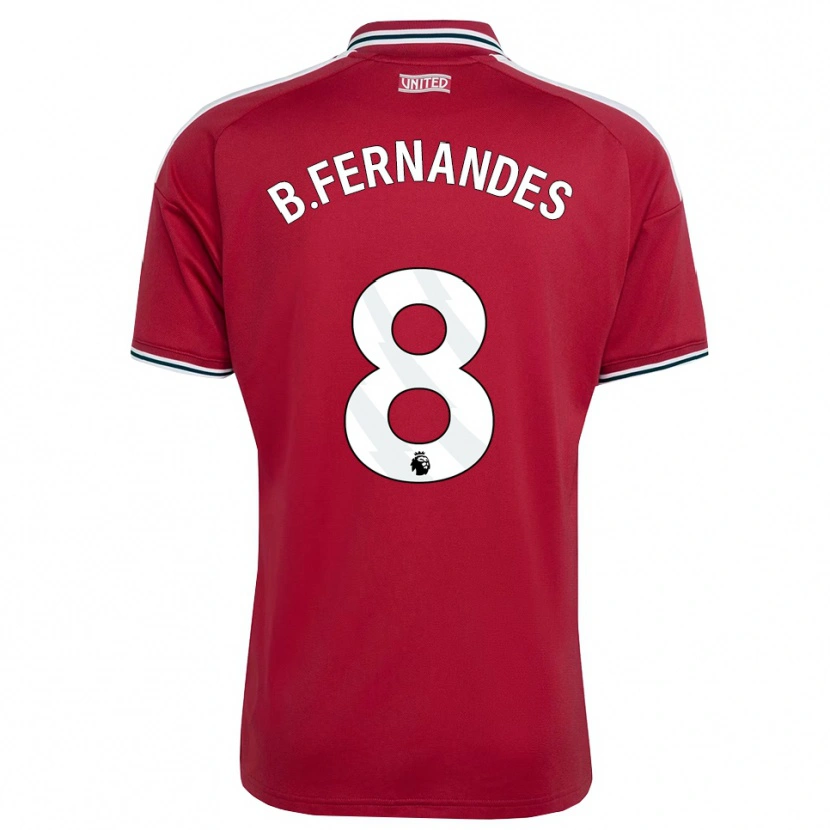 Danxen Enfant Maillot Bruno Fernandes #8 Rouge Jaune Blanc Tenues Domicile 2026/27 T-Shirt