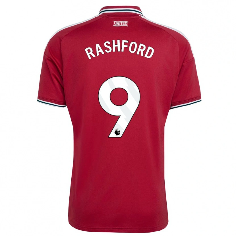 Danxen Enfant Maillot Marcus Rashford #9 Rouge Jaune Blanc Tenues Domicile 2026/27 T-Shirt