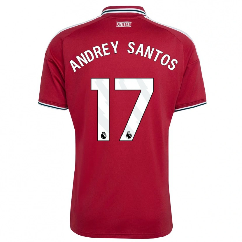 Danxen Enfant Maillot Andrey Santos #17 Rouge Jaune Blanc Tenues Domicile 2026/27 T-Shirt