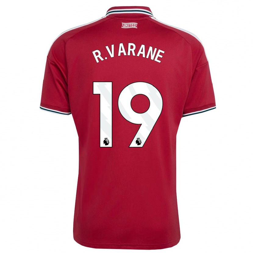 Danxen Enfant Maillot Raphael Varane #19 Rouge Jaune Blanc Tenues Domicile 2026/27 T-Shirt