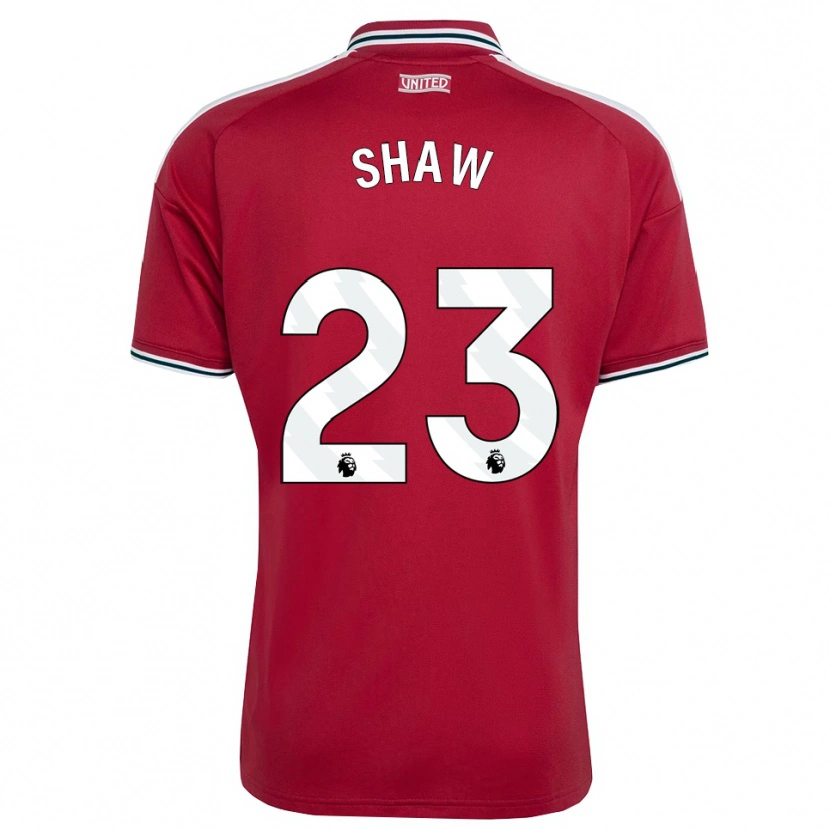 Danxen Enfant Maillot Luke Shaw #23 Rouge Jaune Blanc Tenues Domicile 2026/27 T-Shirt