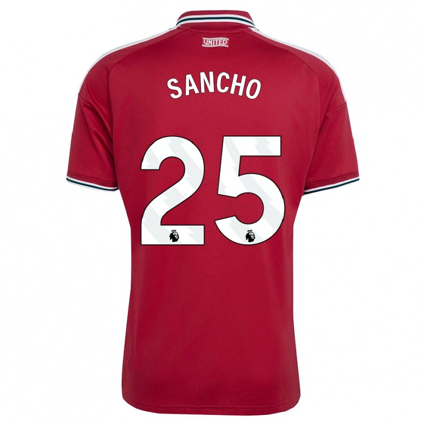 Danxen Enfant Maillot Jadon Sancho #25 Rouge Jaune Blanc Tenues Domicile 2026/27 T-Shirt